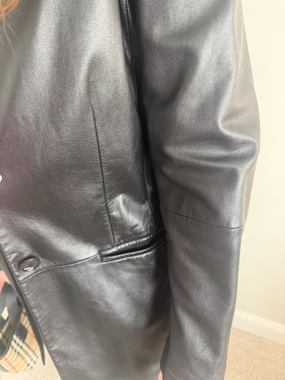 Ralph Lauren vintage Black Leather Longline Blazer Jacket - Picture 4 of 10